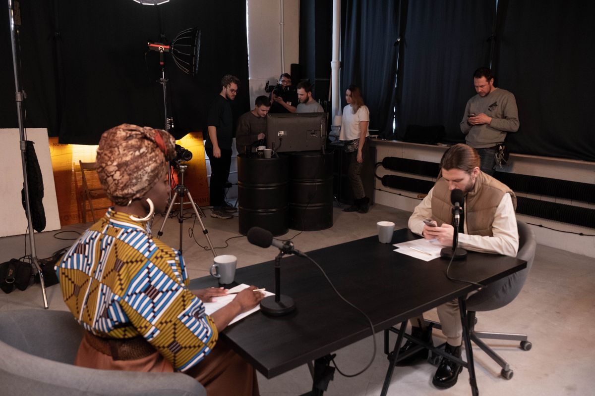 Television studio interview